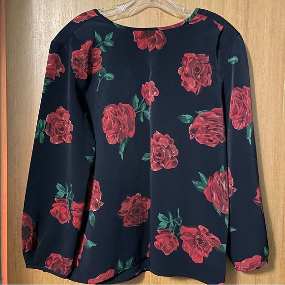 Floral Black and Red Long Sleeve Blouse (Skirt available - separate ad) - Picture 2 of 8